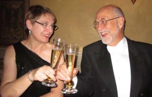 Stormy and Shane celebrate with a champagne toast.