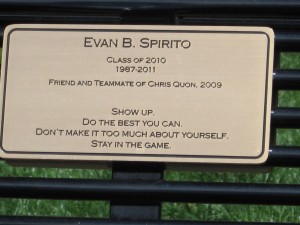 Evan Spirito plaque