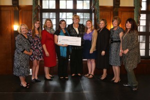 From left to right: Karen Rubinow, Jordyn Watts ’15, Mary Beth Williams, Kasi Carter ’11, Debby Fowler, Shaye Smith ’13, Pam Bruni, Diane Bell, Vicki Nycum