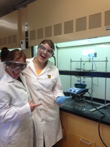 Students get psyched to do the last step of the synthesis. 