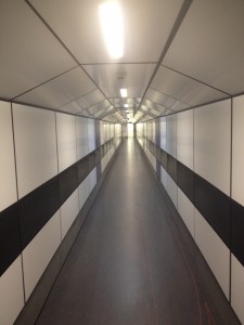 A spaceship-like tunnel connecting the main Bodleian to the Radcliffe Camera.