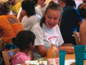 at lunch