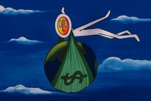 illustration of a person carrying a lot of debt