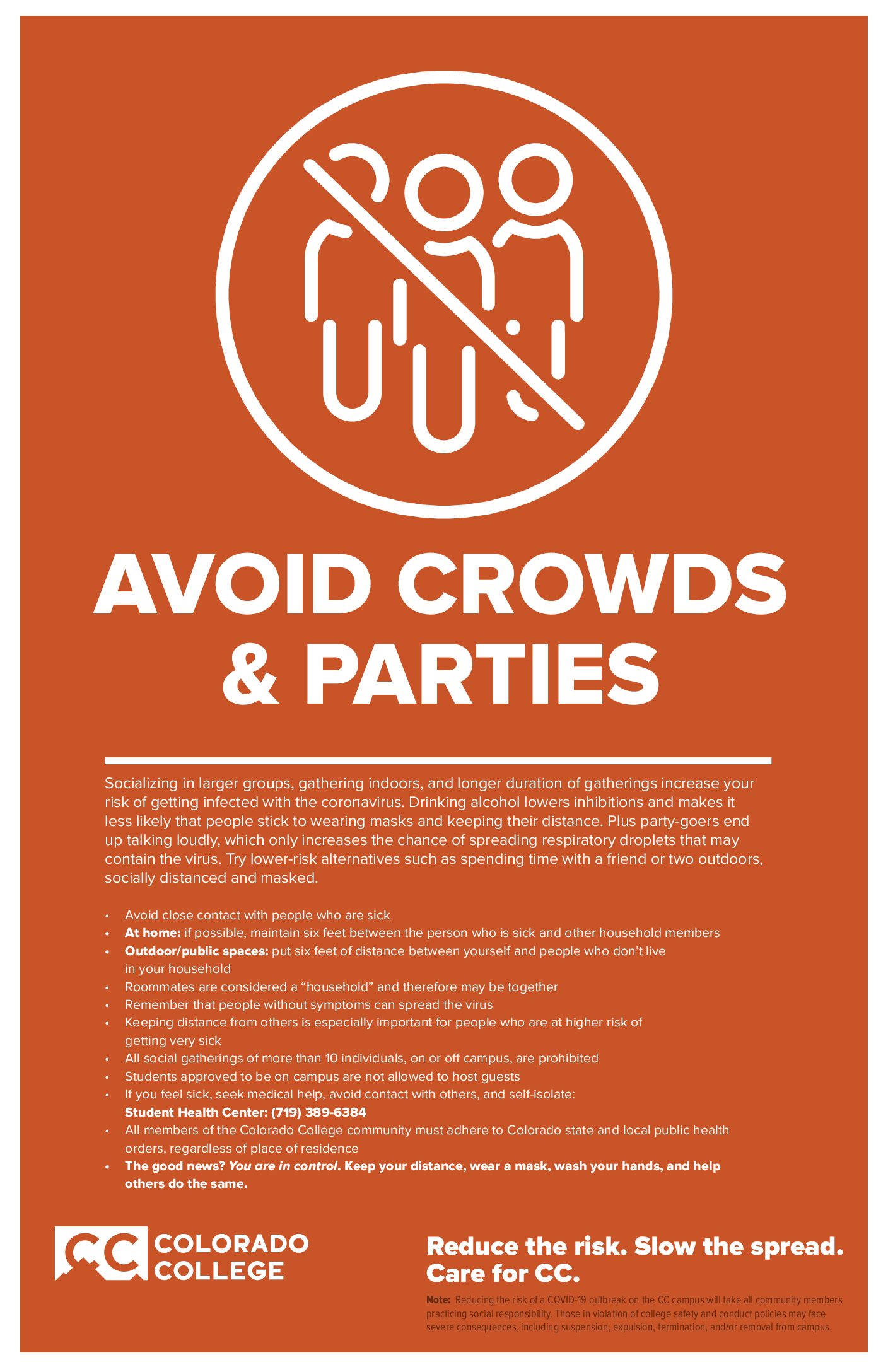 Avoid Crowds Safety Poster CC Communications