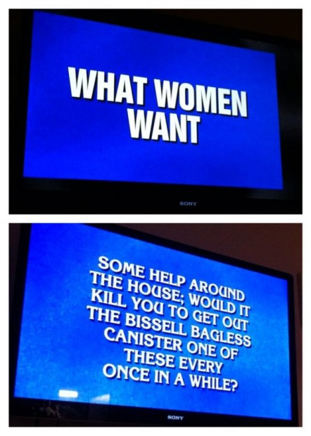What is a vacuum cleaner?  Jeopardy has been blasted for having sexist clues.