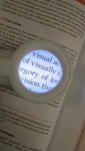 Magnifier magnifying text.
