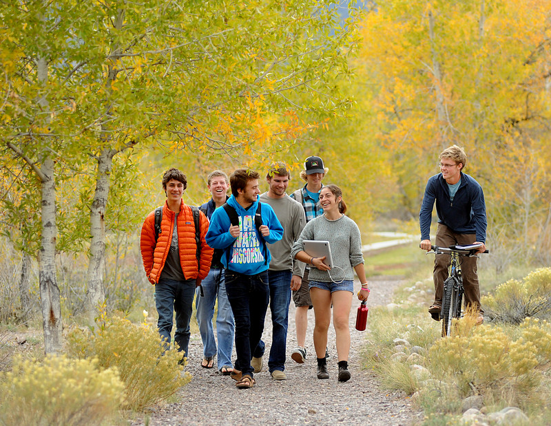 Walking at the Baca campus. Photo by Kirk Speer.