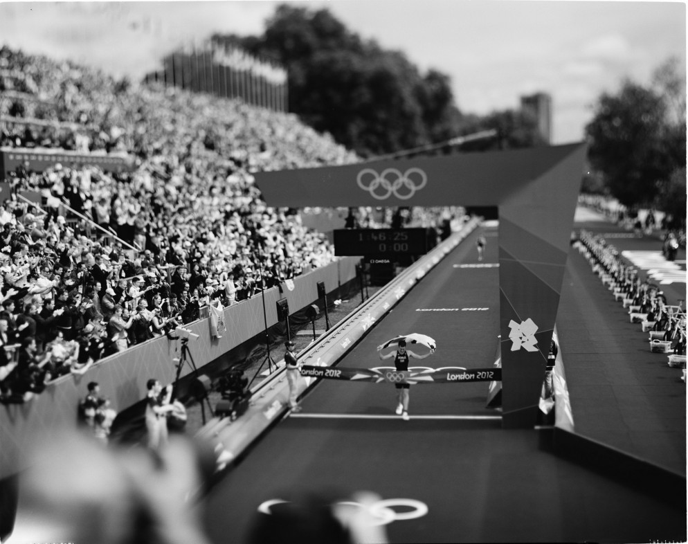 Summer Olympics, London, 2012 Burnett catches this image of Britain’s Alistair Brownlee winning gold in the Hyde Park men’s triathlon with a time of 1 hour, 46 minutes, 25 seconds. Burnett says most of his Olympic photo subjects “are anything but the gold medalists.”