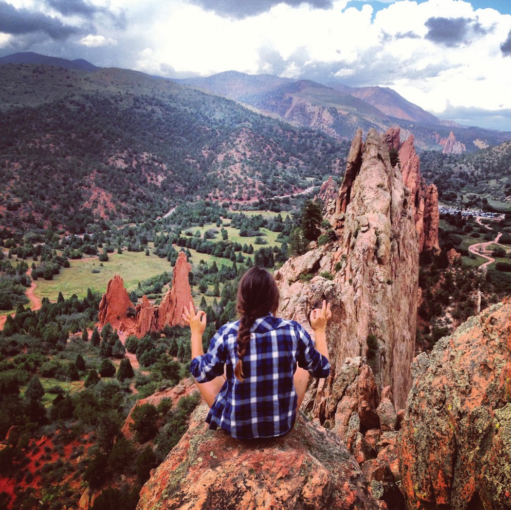 Riggio’s roommate, Katherine Guerrero ’17, pauses for refreshment at Garden of the Gods.