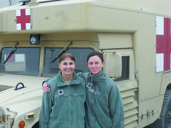 Kris Peterson Saenz ’83, left, and Heather Comer Yun ’97 were both deployed to Bagram Air Field Afghanistan in 2011 when they discovered they’d both graduated from CC. They’re stationed at the San Antonio (Texas) Military Medical Center, where Kris is chief of nephrology. Heather, an active-duty Air Force lieutenant colonel, is program director of the Infectious Disease Fellowship at SAMMC.