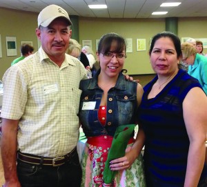 Florita Villagrana ’15, at the WES luncheon with her parents Jorge and Florita, found out about CC from her father’s employer. The elder Villagranas grew up in Mexico.