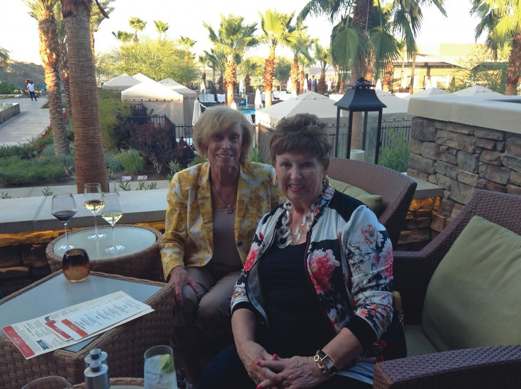 (L to R) Sandy Ferguson Boyd and Leslie Davis Storr  (right) took a spring trip earlier this year to the Ritz Carlton in Rancho Mirage, California.