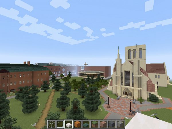 Screenshot of the Minecraft CC campus