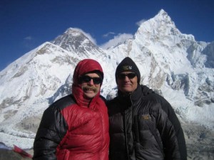David Smith ’70 (left) and Peter Nichols ’70, spent a month trekking in Nepal’s Everest region, where Peter has climbed numerous major peaks (including Ama Dablam in 2005) over the last couple of decades. Peter is a partner with a Denver-based water law firm.  David, who recently retired from an investment banking firm he co-founded in 1979 that focuses on multi-family affordable housing nationwide, is a board member with The Nature Conservancy (Colorado chapter) and two other conservation organizations.