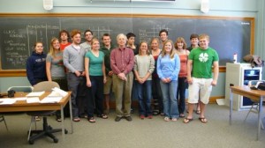 David Helms ’65 and his students from the Economics of Health Care Class.