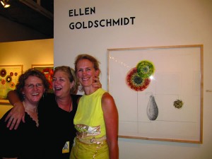 Members of the Class of ’78 attended Ellen Goldschmidt’s art gallery opening in Portland, Ore., in August. From left, Robin McQuay, Anne Reifenberg, and Ellen Goldschmidt.