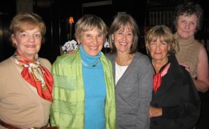 Sally Sikes Wilde ’64, Sue Heidel Lotz ’64, Traer Frazier Sunley ’64, Becky Dunbar McAlpine ’64, and Joan Schmitz ’64 gathered in Toronto, Ontario, Canada, in October 2009.