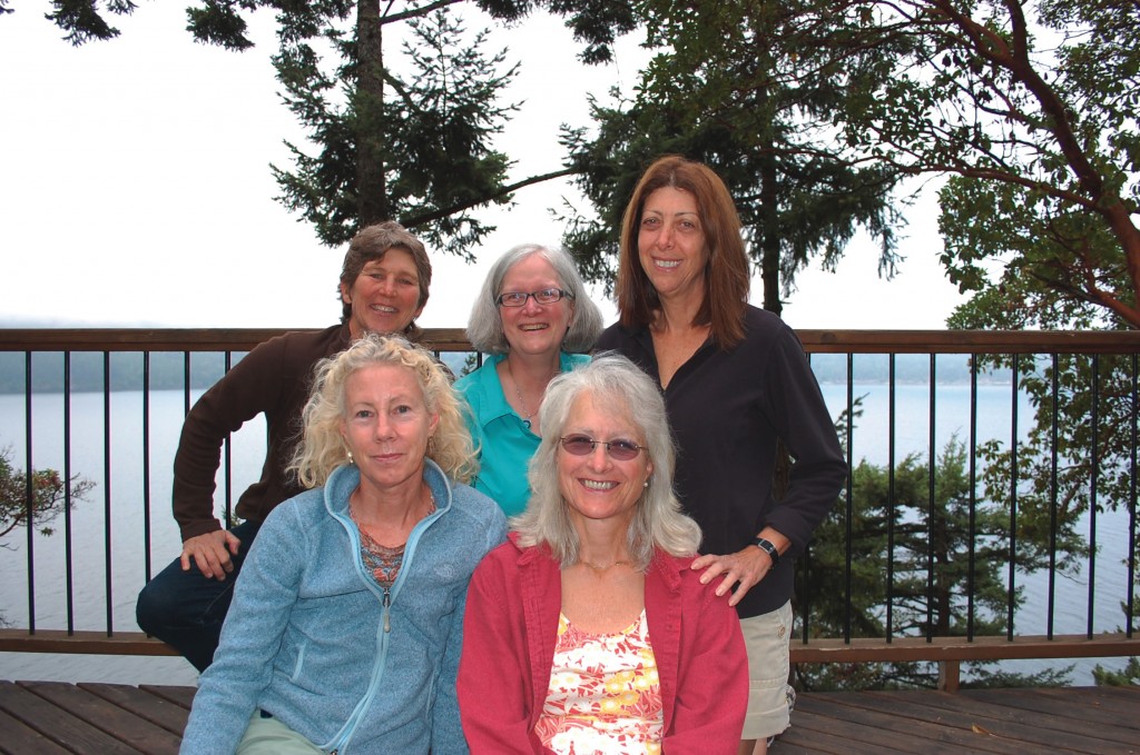 Friends  from the Class of ’79 met for their 11th reunion on Orcas Island in the San  Juans.  Front row,  from left: Sue Sonnek Strater of Portland, Ore. and Debby  Parks Palmisano of Burton, Ohio. Back row, from left: Nancy  Levit of Dixon, N.M., Kathy Loeb of  Lexington, Ky., and Julie Edelstein-Best of South Padre Island, Texas.
