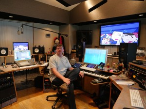 Composer for Fairly Odd Parents, Guy Moon, in his studio